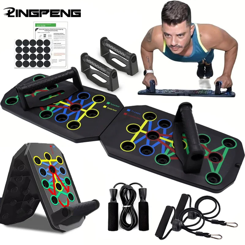Portable Multifunctional Push-Up Board Set with Handles | Foldable Fitness Equipment for Chest, Abs, Arms, and Back Training