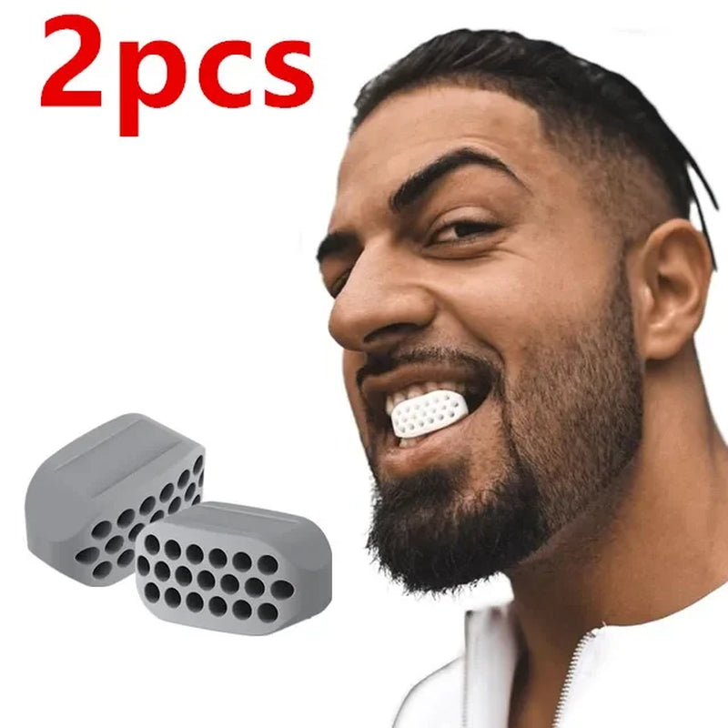 2PCS Jaw Exerciser Fitness Ball Silicone Neck Muscle Fitness Ball Perfect Jaw Curve Tool
