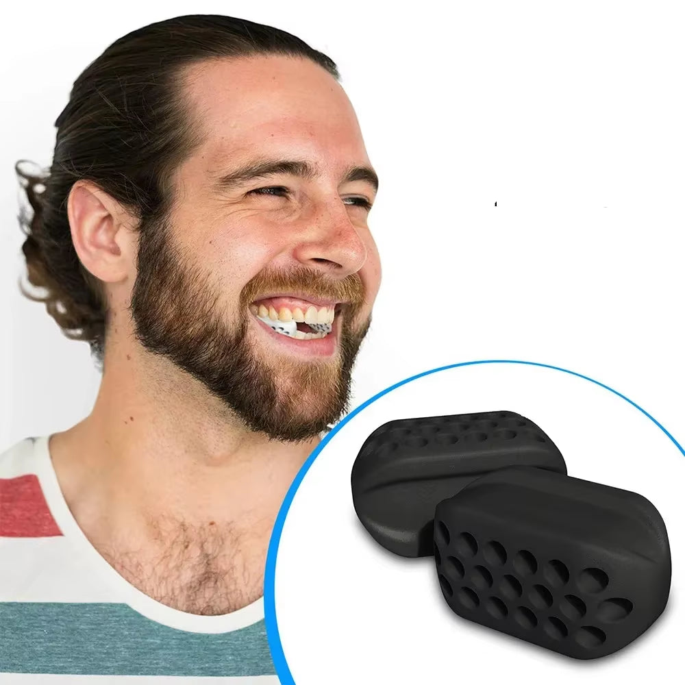 2PCS Jaw Exerciser Fitness Ball Silicone Neck Muscle Fitness Ball Perfect Jaw Curve Tool