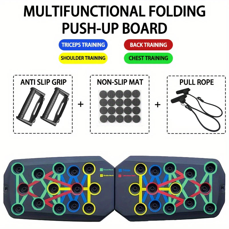 Portable Multifunctional Push-Up Board Set with Handles | Foldable Fitness Equipment for Chest, Abs, Arms, and Back Training