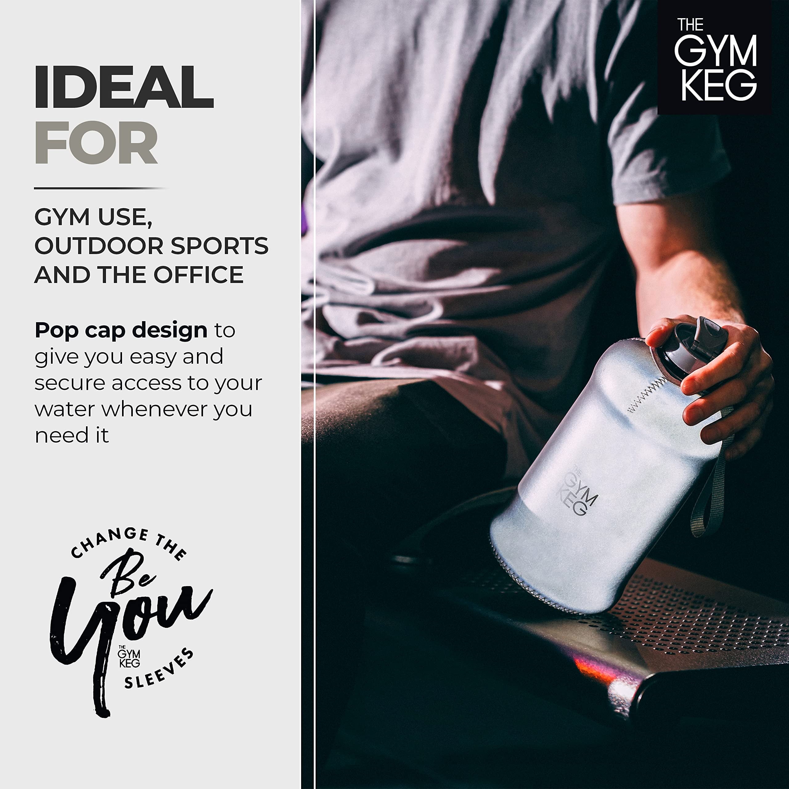 The Sports Water Bottle 2.2 L Insulated | Half Gallon | Carry Handle | Big Water Jug