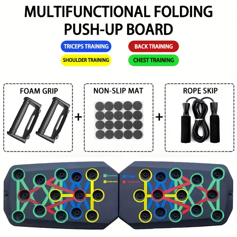 Portable Multifunctional Push-Up Board Set with Handles | Foldable Fitness Equipment for Chest, Abs, Arms, and Back Training