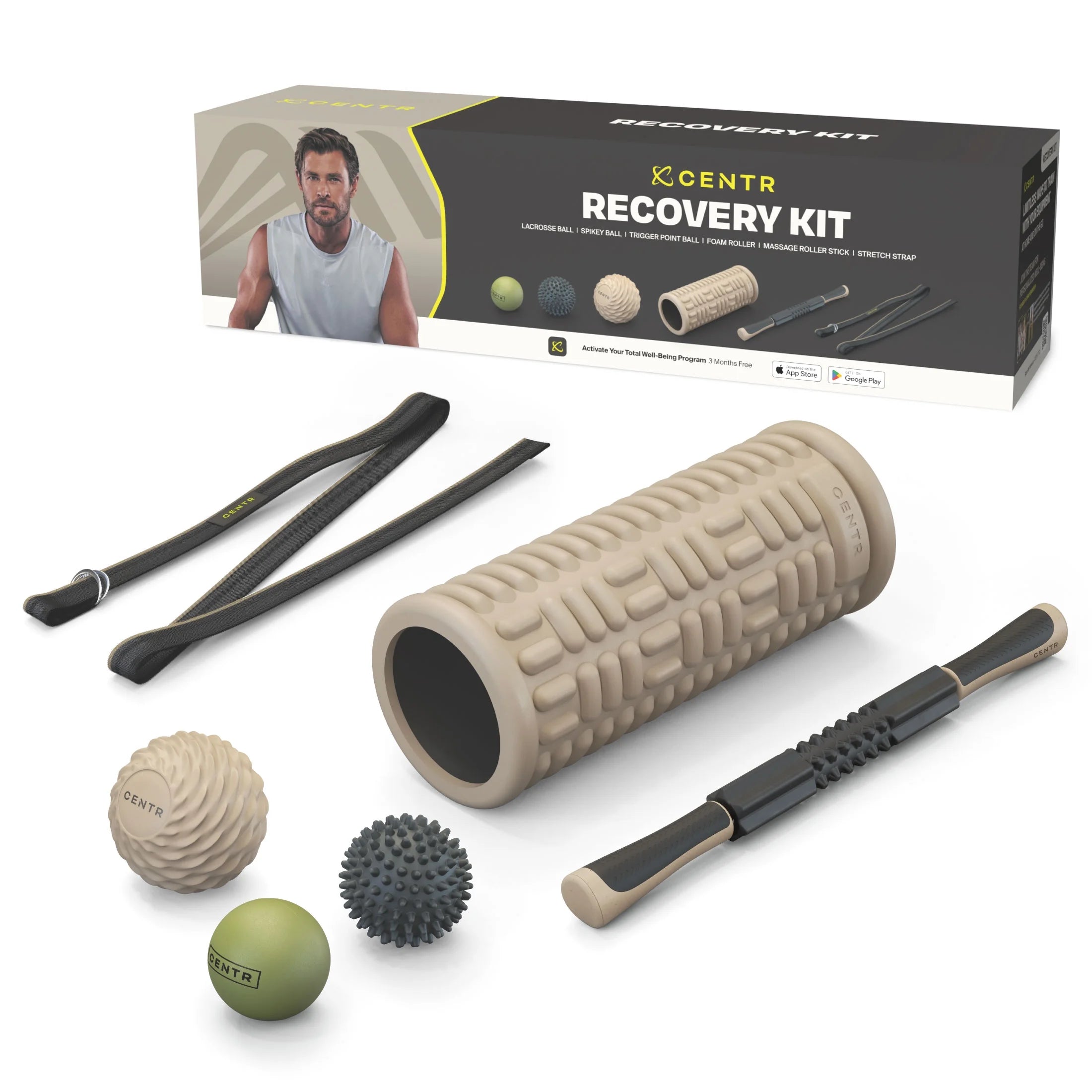 Chris Hemsworth Recovery Kit, Targets Sore Muscles, 6-Piece Set