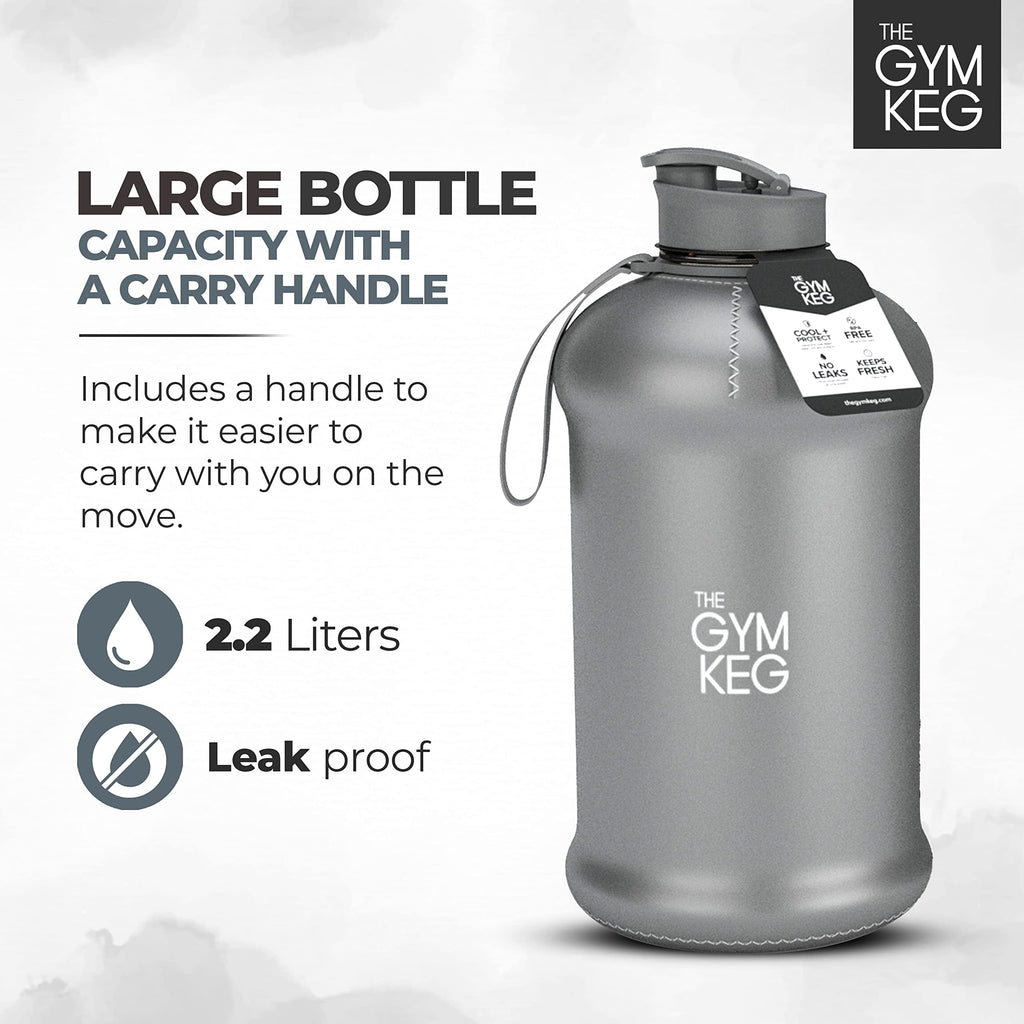 The Sports Water Bottle 2.2 L Insulated | Half Gallon | Carry Handle | Big Water Jug
